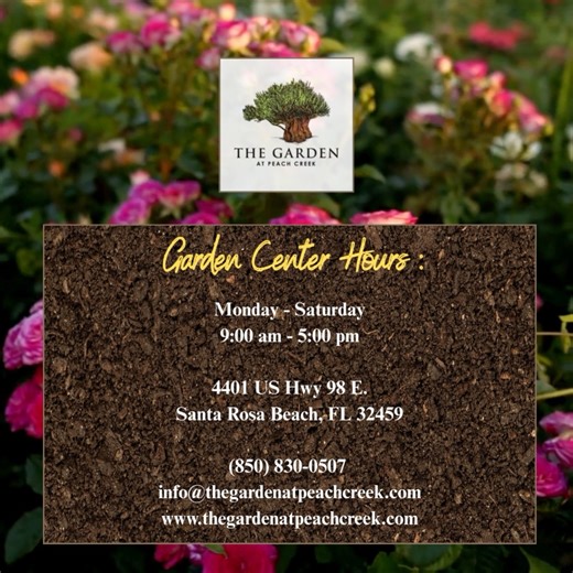 The Garden is Open for 2026 New Year! Visit us Monday-Saturday from 9am until 5pm. | The Garden at Peach Creek