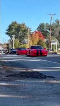 Dodge Vipers arriving at cars & coffee