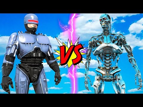 ROBOCOP TERMINATOR VS - EPIC BATTLE GTA 5 MODS