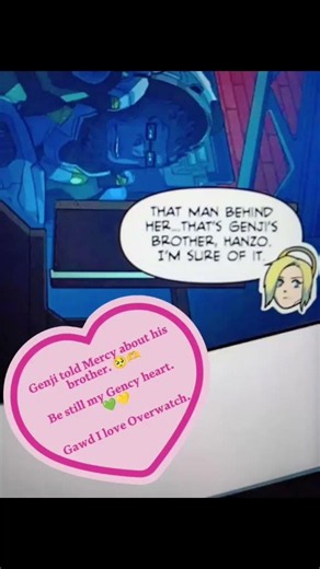 Genji told Mercy about his brother. 🥺🫶 Be still my Gency heart. 💚💛 #gency #genji #mercy #overwatch
