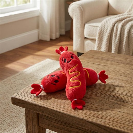 Hot Dog Squeaky Toy, Plush Chew for Dogs, Interactive Plaything, Boredom Relief for Pets - Etsy