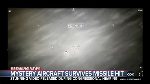 10M views · 133K reactions | Never-before-seen video shows a mystery aircraft off the coast of Yemen surviving a missile strike from a U.S. drone. The object appeared undamaged before speeding away. Gio Benitez has details. https://abcnews.go.com/ | ABC World News Tonight with David Muir | Facebook