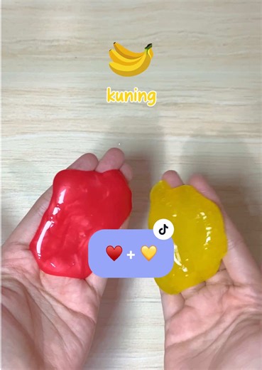 オレンジと黄色の色混ぜアート