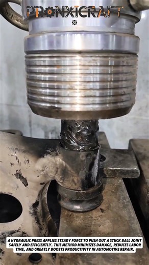 Hydraulic Press Ball Joint Removal | Fast & Powerful Repair Method #diy #mechanic #usa