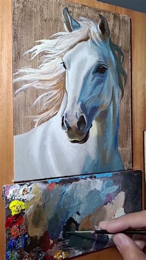 Cómo pintar un Caballo blanco con Óleo Alla Prima #caballo #horse #painting #arte #drawing