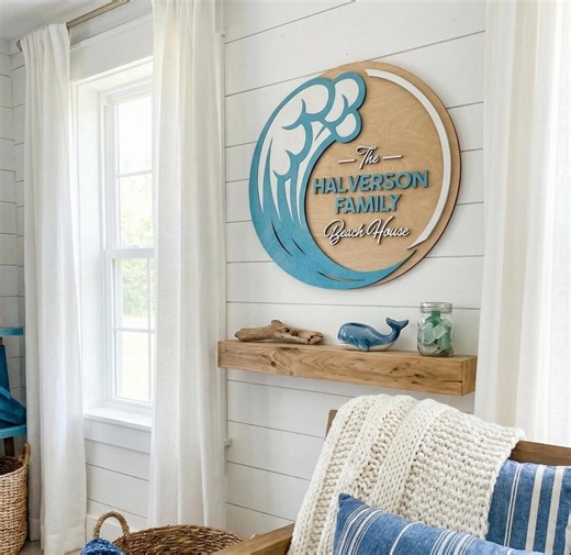 Custom Beach House Welcome Sign, Coastal Themed Home Decor, 3D Family Last Name Signs - Etsy