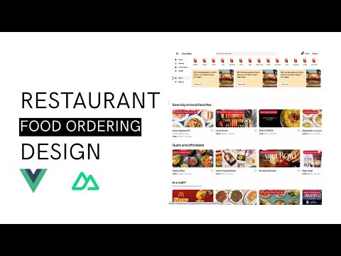 Restaurant Food Delivery App Design - Vue Nuxt.js & CSS | Responsive Food Ordering Website.