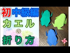 【初中級折り紙 蛙】しっかりした形の立体的なカエルを分かりやす解説✨ Real Frog ✨
