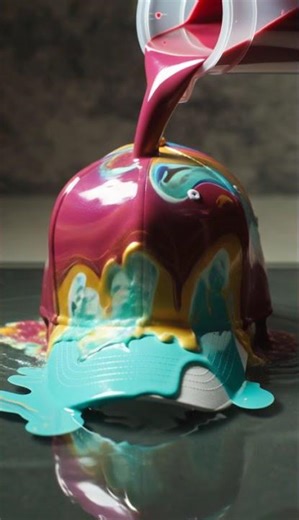 Hydro Dipping a Base Cap | Stunning Color Mixing Art #christmasasmr #newyear #colormixingmagic #art