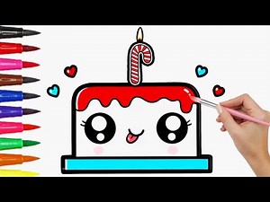 How to Draw a Cute Christmas Cake Step-by-Step Tutorial Easy Learn🎄Winter Cake Christmas HolidayArt🎂