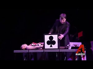 HUMAN CARD SAWING ILLUSION MAGIC