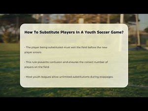 How To Substitute Players In A Youth Soccer Game? - The Sport Xpert