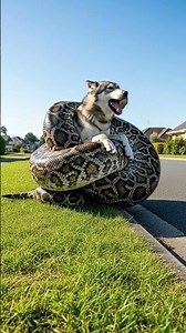 GIANT Python Attack WOLF | ANIMAL RESCUE | #animals #animalrescue #wildlife #rescueefforts