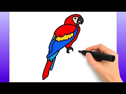 Cómo Dibujar Una Guacamaya Roja | Fácil Tutorial De Dibujo Paso A Paso