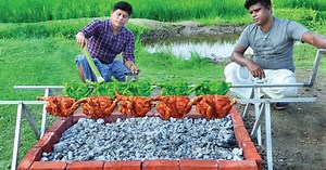 735K views · 10K reactions | BARBEQUE CHICKEN | Yummy Green & Red Bbq Chicken | Cooking In Village Style | Village Food Channel | Facebook