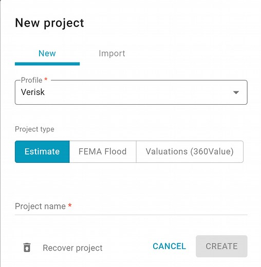 Create and import projects in Xactimate online