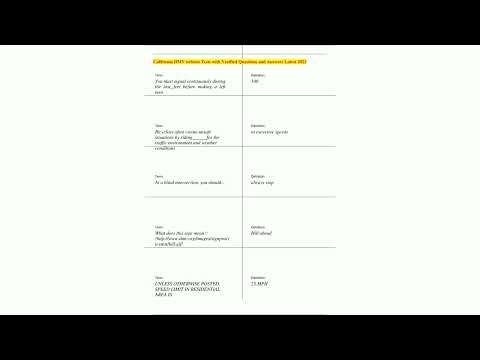 California DMV written Tests with Verified Questions and Answers Latest 202373