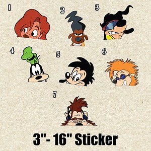 The Goofy Movie Peeker Stickers – Goofy Vinyl Decals, Waterproof Disney Peeking Car & Laptop Stickers, Custom Size Layout Available OHVD24 - Etsy