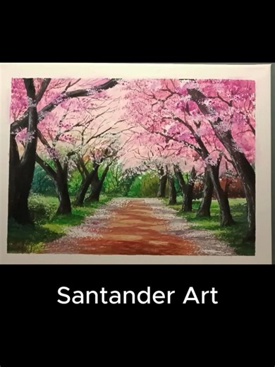 Wait… This Cherry Blossom Painting Is SO SATISFYING 😳🌸 #shorts #viral #art #drawing #shortvideo