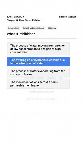 Understanding Imbibition in Plant Water Relations