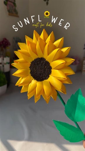 DIY Paper Sunflower 🌻 | Diy paper flower tutorial #shorts #diy #art