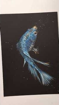 Amazing Results on black watercolor paper! 🐟 🎨 #art #watercolour #fish #watercolor