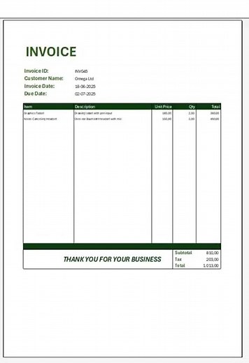 Final Preview: Invoice System in Excel (Automation Showcase)