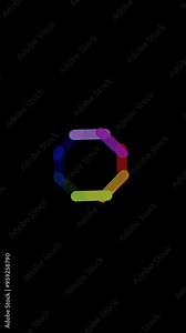 Octagonal Rainbow Loading Animation, displaying eight multicolored segments forming a rotating shape, indicating dynamic progress in the loading process.