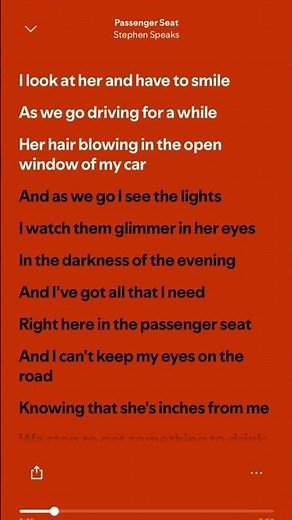 PASSENGER SEAT - STEPHEN SPEAKS #lyrics #lyricsvideo #music #songlyrics