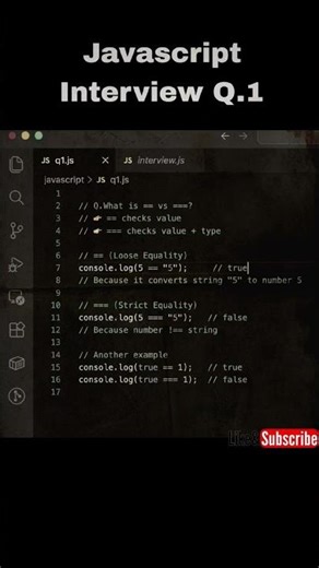 JavaScript == vs === Explained in 30 Seconds ⚡ | JS Interview Question #javascript #webdevelopment