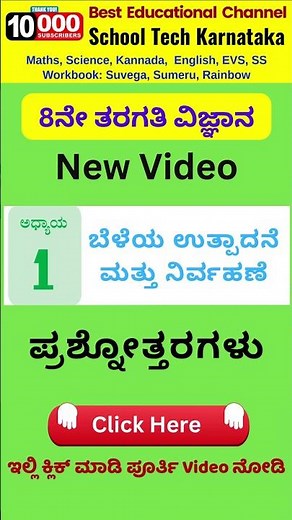 8th Std Science Chapter 1 Beleya utpadane mattu nirvahane Questions Answers New Syllabus