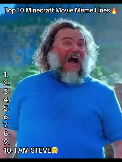 Top 10 minecraft movie meme lines🔥 #minecraftmovie #minecraft #jackblack #meme #fyp #viralvideo