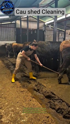 Cow Shed Cleaning Fast #India #Farm #Work
