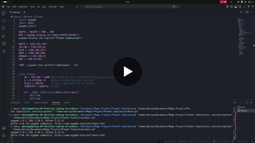 #python #pygame #physics #github #learninginpublic | Aditya Singh