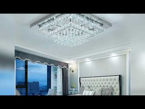 A must-have product! KOMORE Crystal LED Flush Mount Ceiling Light Fixture, 84W / 100W for Office