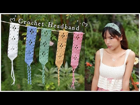Crochet Floral Lace Headband Tutorial | Chenda DIY