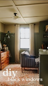 I once heard a designer say that a black window acts as a frame to the scenery outside. I couldn’t agree more and I’m never going back! A $6 can of spray paint and a roll of electrical tape has totally transformed the look of the windows in our home. #diyhomeprojects | The Wood Homestead