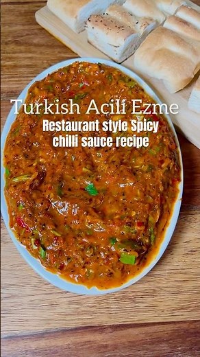 Turkish restaurant style chilli sauce -Acili Ezme /Turkish spicy salsa recipe ##shorts #food #fyp