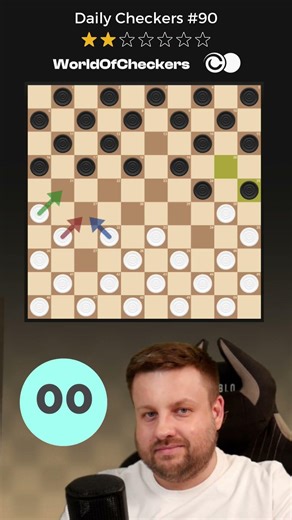 Win without pausing? 👀 ⚪⚫ ⭐2/7 | Daily Checkers #90