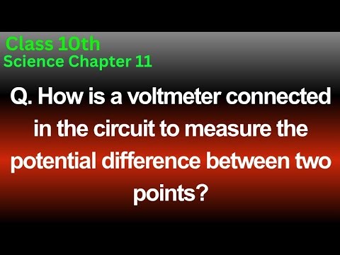 How is a voltmeter connected in the circuit to measure the potential difference between two points?