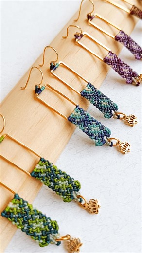 Handmade Micro Macrame Earrings, Gold Plated Brass, Boho Lotus Earrings, Lightweight Boho Jewelry, Statament Macrame Earrings - Etsy