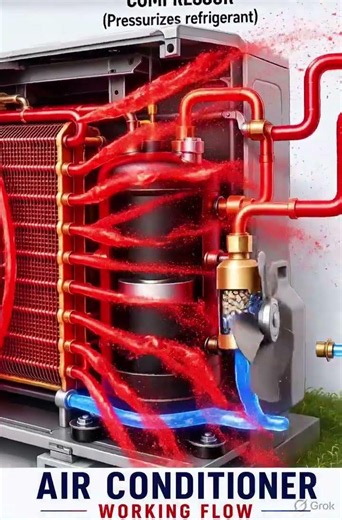Air Conditioner Working Flow Explained | How AC Cooling System Works Step by Step
