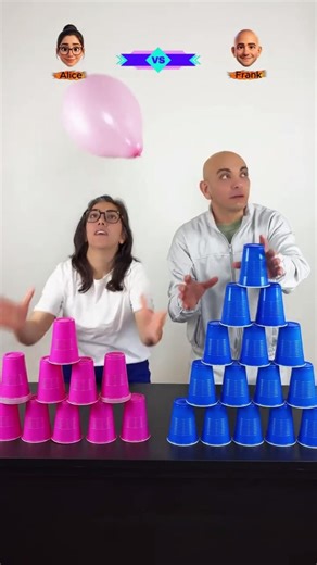 Cup Stacking Challenge Fun 3 Alice vs Frank Ep 3 #Family Challenge #Shorts2026🏆