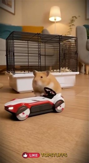 Hamster Joyride with My Remote Car! 🐹🚗 #Shorts