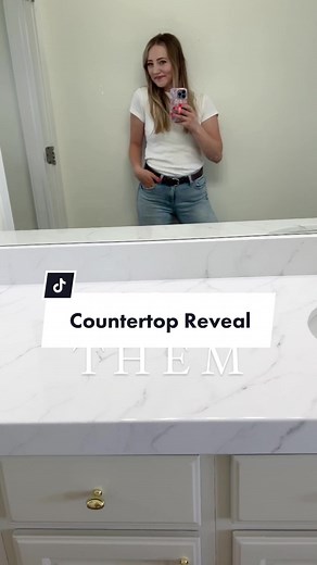 Reply to @cindygilmore78 Countertop reveal!!! I’m in love 🥰 they’re the perfect faux marble solution for granite that I didn’t care for. But if you love granite, dont worry. No one will make you epoxy over it 😉 #diy #diyproject #diytiktok #diytok #epoxycountertops #diybathroom #reveal #bathroomremodel #bathroommakeover #countertopmakeover