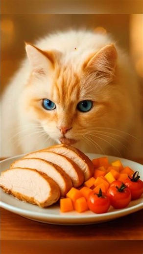 Cute Cat Eating ASMR 🍣🐱 #cat #aicat #foodiechronicles #food