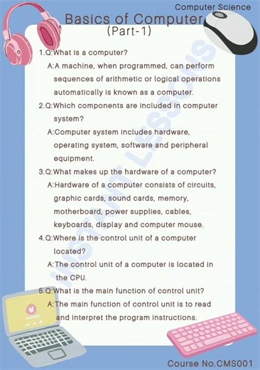 Basics of Computer (Part-1)_COMPUTER SCIENCE (CMS001) #computer