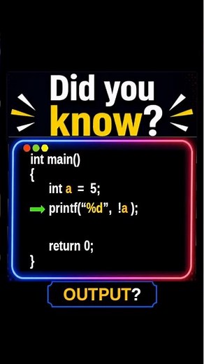 Can You Predict the Output? ! Operator in C #programming #clanguage #logic #csharp #shorts
