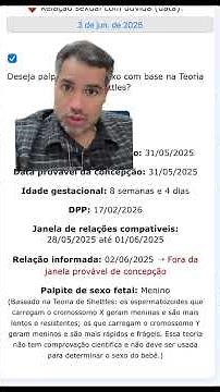 Calculadora da concepção, relações possíveis, data do parto e idade gestacional! #gravidez