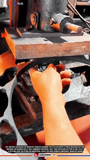 Innovation Rubber Bell Manufacturing with Technology Press Molding Cutting #tech